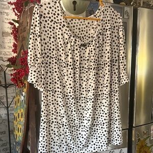 Notations Black and White Polka Dot Top